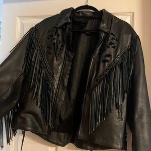 Genuine Leather Fringe Leather Jacket